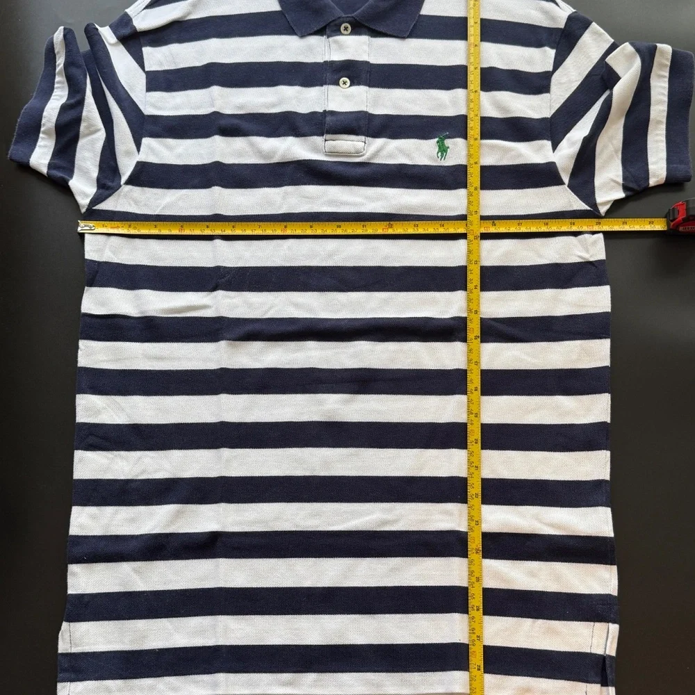 POLO Ralph Lauren Polo Shirt Mens Medium Striped Short Sleeve‎ Cotton